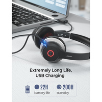 Mpow HC5 zestaw słuchawkowy Bluetooth 5.0 dla Call Center sterownik biurowy bezprzewodowy przewodowy 2 w 1 22h żywotność baterii CVC 8.0 mikrofon z redukcją szumów 4